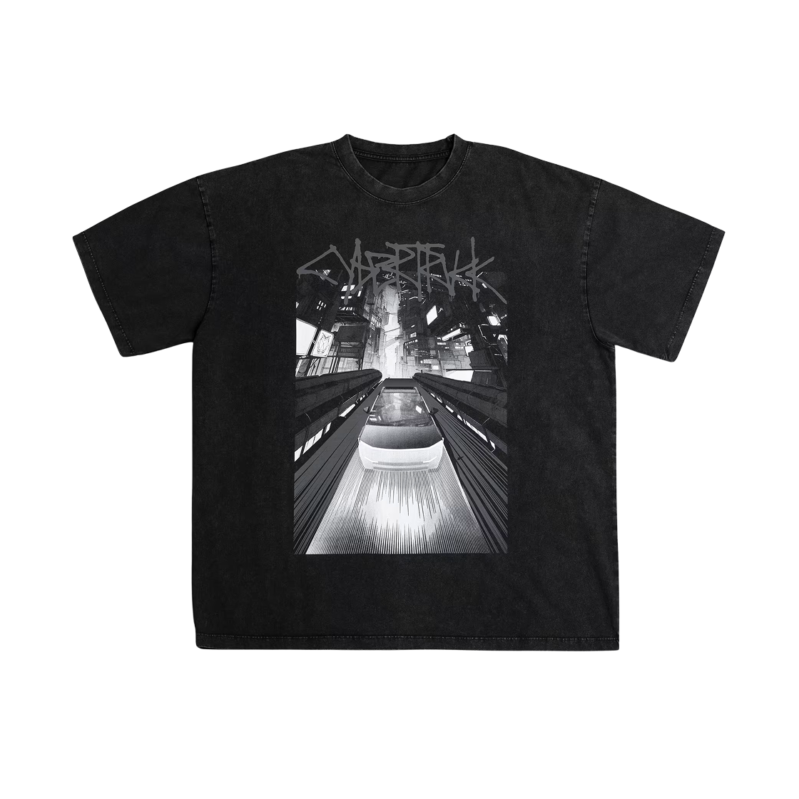 테슬라 사이버트럭 시티스케이프 티셔츠 블랙(Tesla  Cybertruck Cityscape T-Shirt Black)