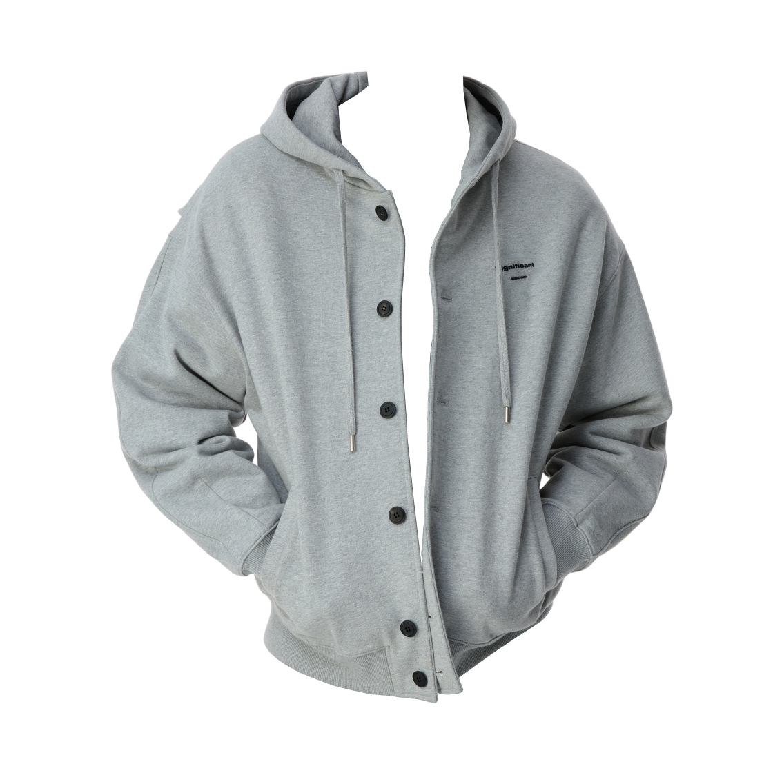 BO42FYHD0404GR Ader Error Significant Tag Hoodie Jacket 01 Grey