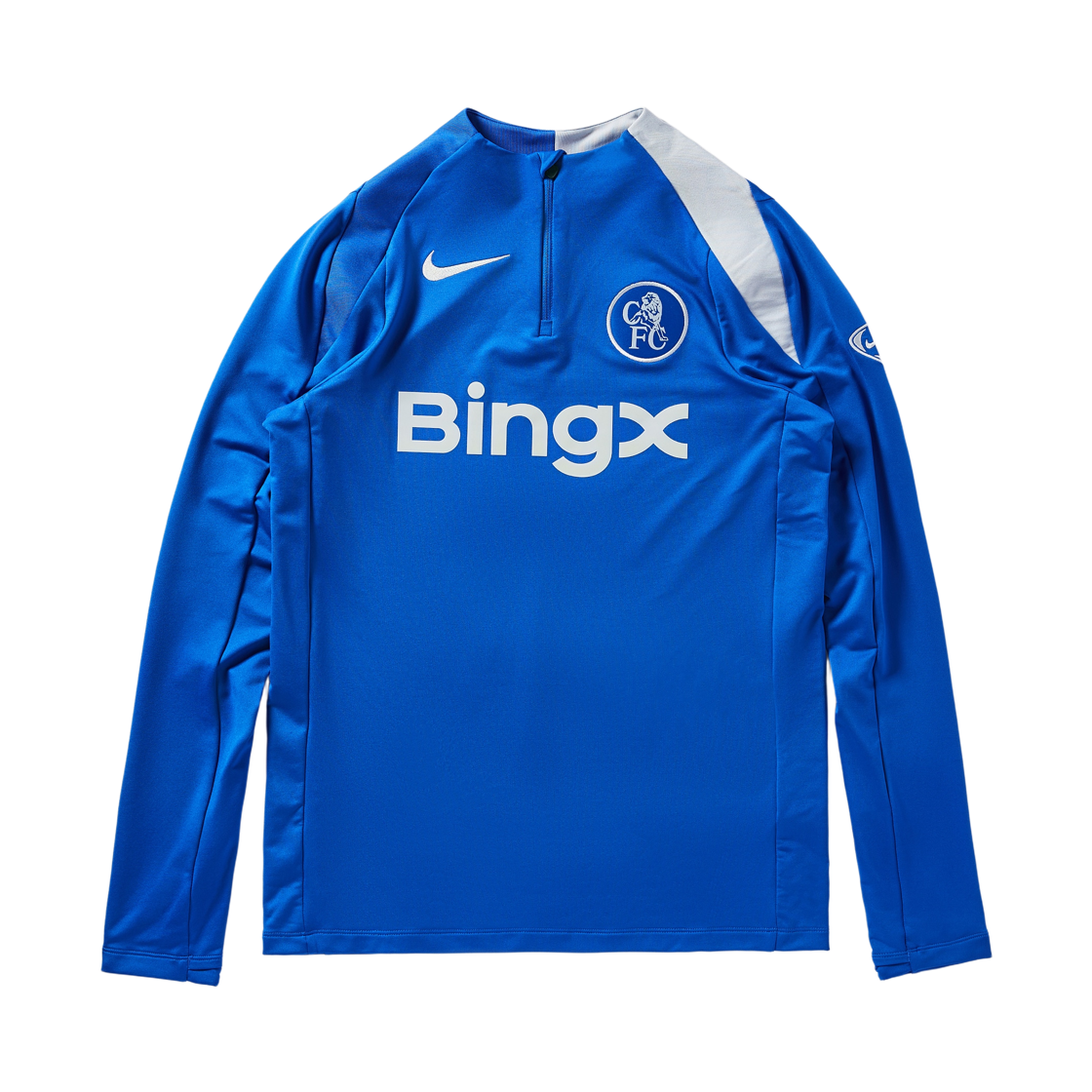 나이키 첼시 FC 2025/26 스트라이크 3rd 드라이핏 토탈 90 풋볼 니트 드릴 탑 게임 로얄 필드 실버 (논 마킹 버전)