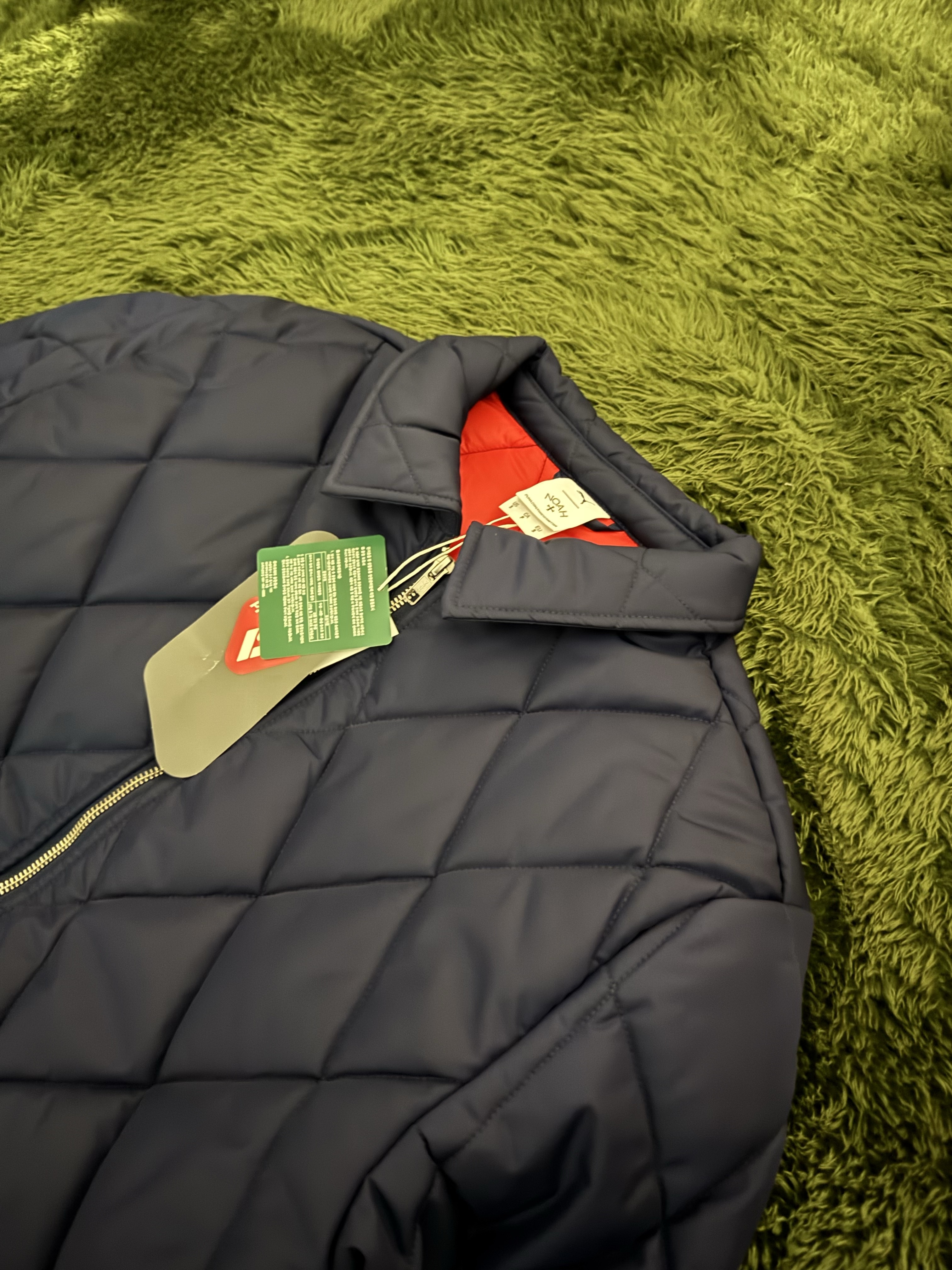 Puma x Noah Quilted Jacket Navy 착용 스타일 - 2