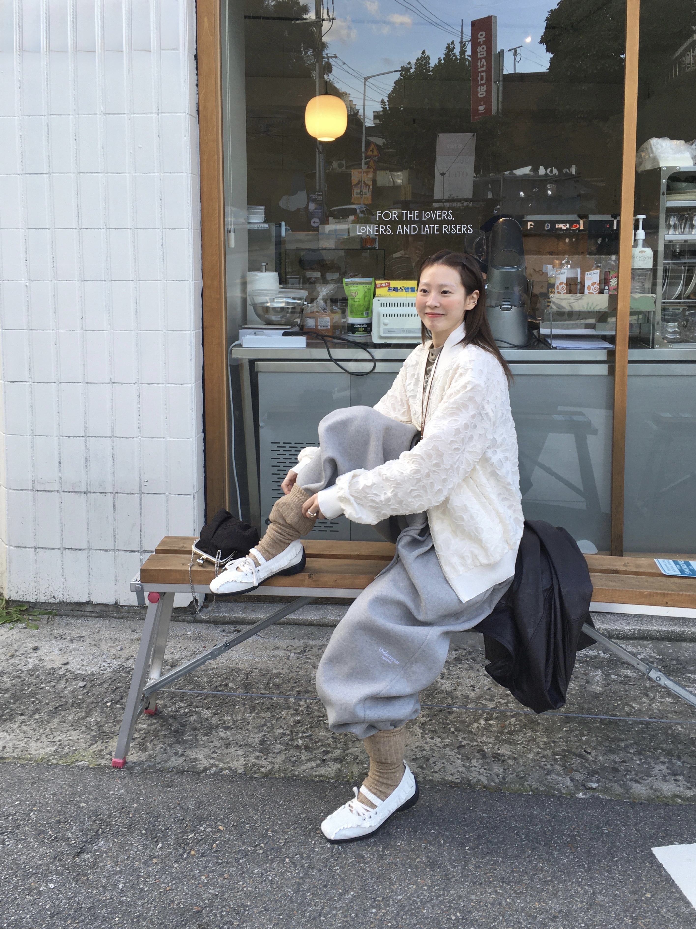 Undermycar Mu.03 Anti Fxxking Logo Play Oversized Sweat Jogger Melange Gray 착용 스타일 - 5