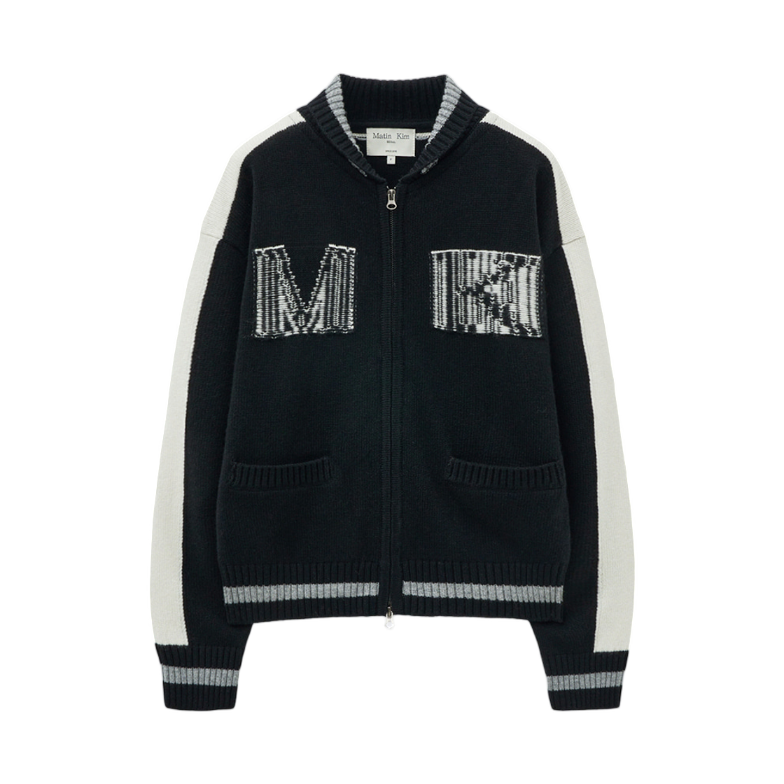 (W) 마뗑킴 마뗑킴 이니셜 니트 집업 블랙