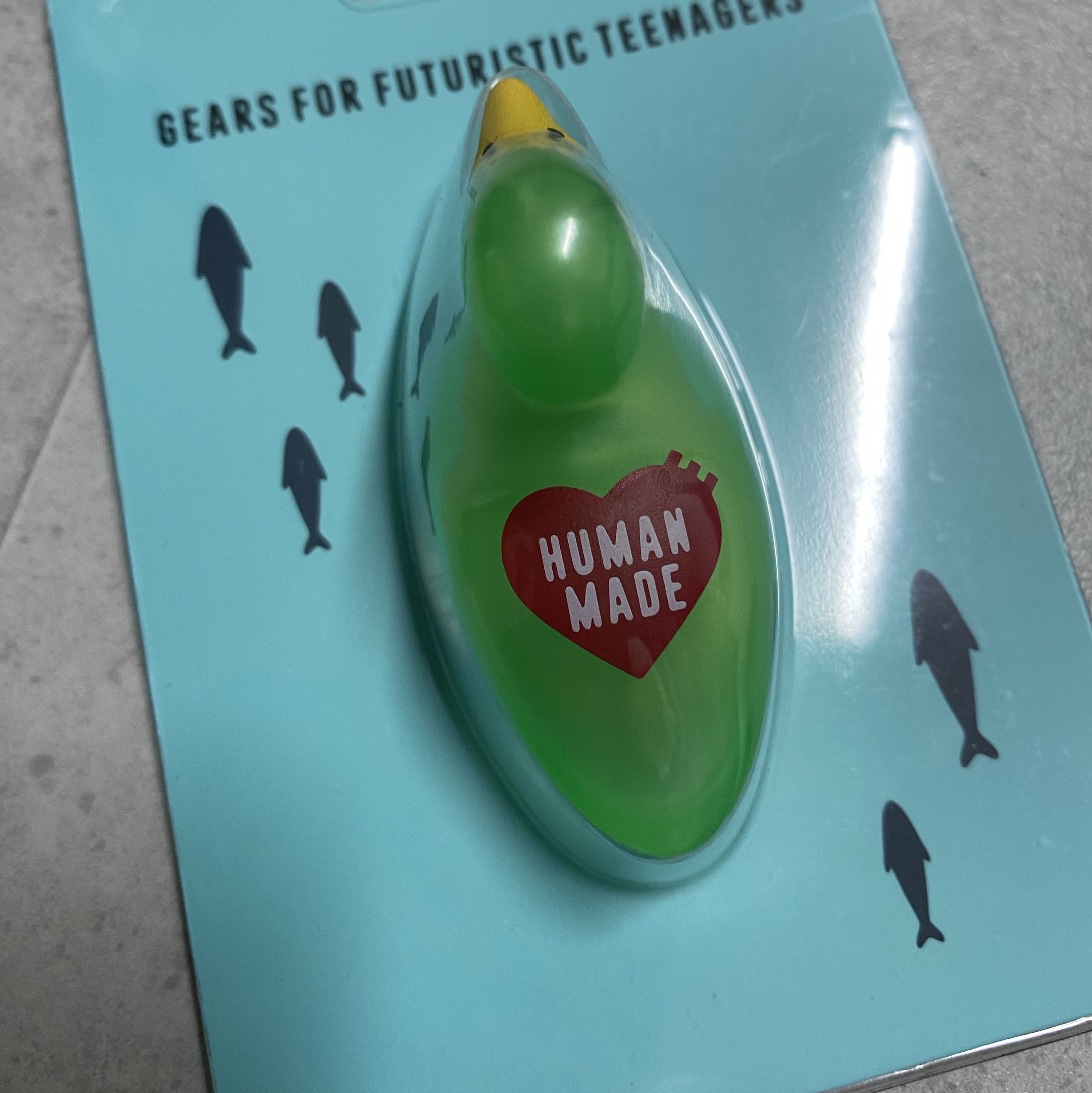Human Made Duck PVC Key Chain Green 착용 스타일