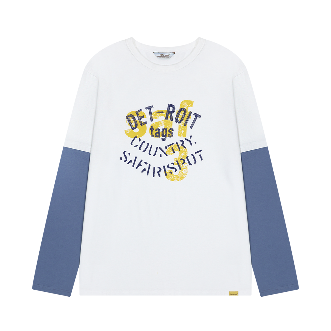사파리스팟 데트로이트 스텐실 롱 슬리브 화이트