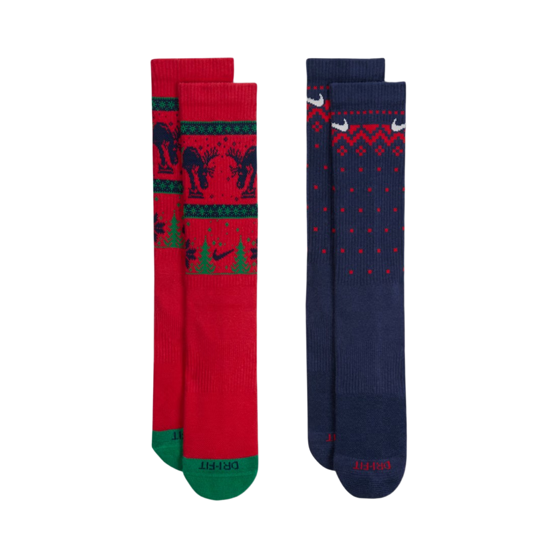 HV6939-900 Nike Everyday Plus Cushioned Winter Wonderland Crew Socks Multicolor (2 Pack/Korean Ver.)