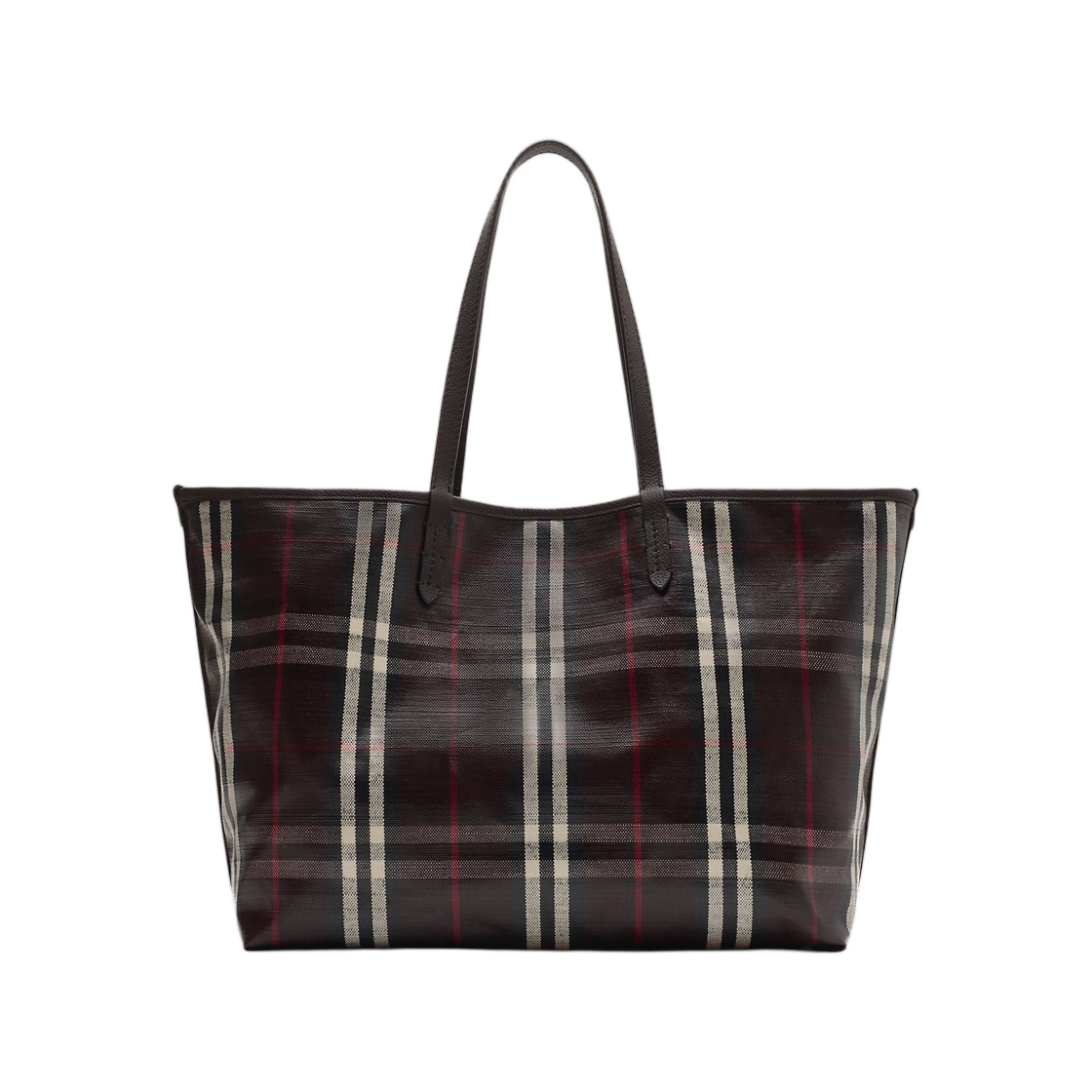 (W) 버버리 미디움 하이랜드 토트 마호가니 레드((W) Burberry Medium Highlands Tote Mahogany Red) - 4