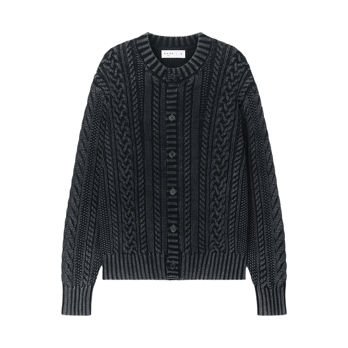 노운 페이디드 케이블 니트 블랙(noun Faded Cable Knit Black)
