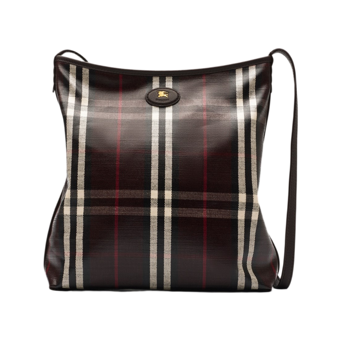 8114636 Burberry Small Highlands Shoulder Bag Mahogany Red