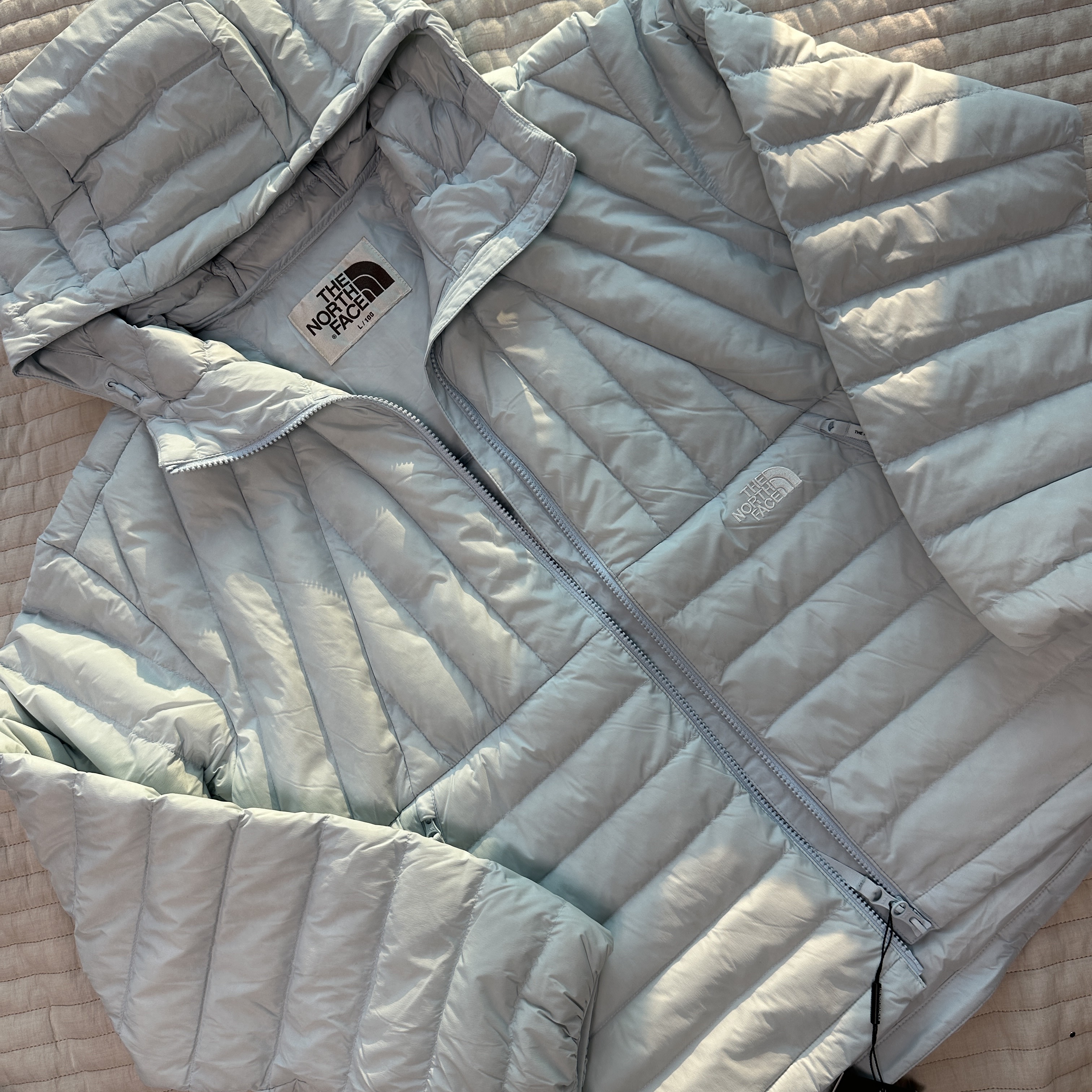The North Face Coreline Down Jacket Light Blue - 25FW 착용 스타일 - 1
