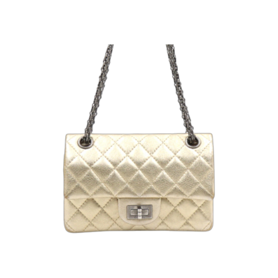 샤넬 AS0874 메탈릭 골드 2.55 빈티지 미니 카프스킨 숄더백 겸 크로스백 aa50740(Chanel AS0874 Metallic Gold 2.55 Vintage Mini Calfskin Shoulder and Crossbody Bag) - 1