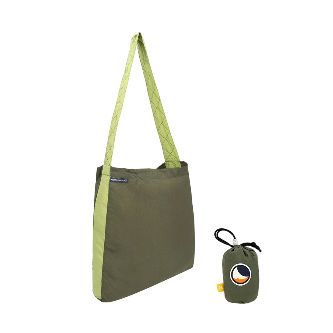 티켓투더문 미디엄 에코백 15L 아미 그린 그린 애플(Ticket To The Moon Medium Eco Bag 15L Army Green Green Apple)
