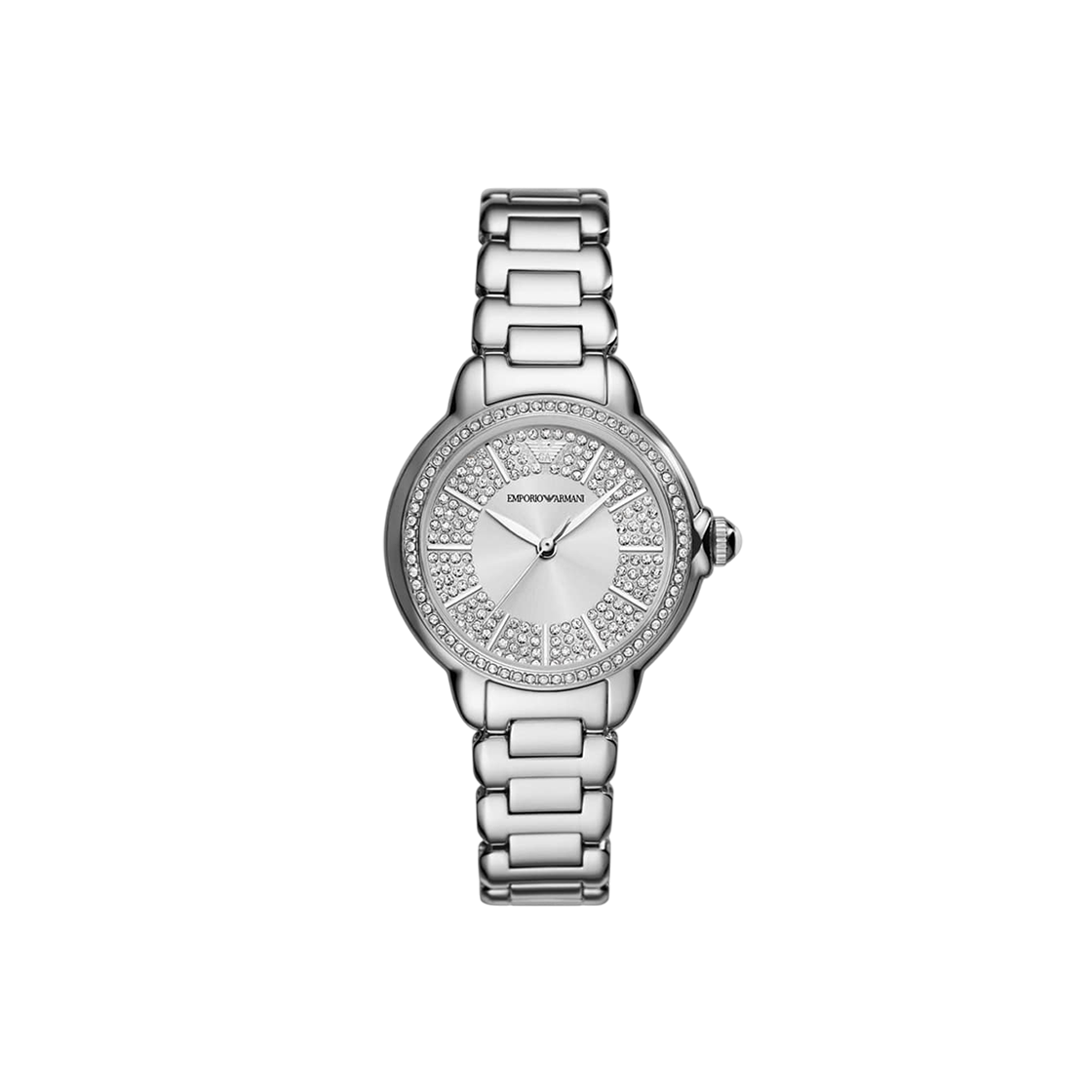 (W) 엠포리오 아르마니 미아 32mm 메탈 시계 실버 실버((W) Emporio Armani Mia 32mm Metal Watch Silver Silver)