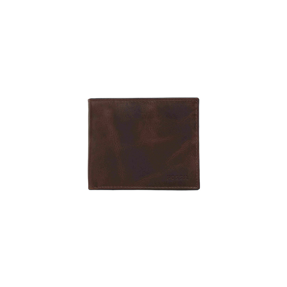 파슬 데릭 레더 RFID 라지 코인 포켓 바이폴드 지갑 다크 브라운(Fossil Derrick Leather RFID Large Coin Pocket Bifold Wallet Dark Brown)