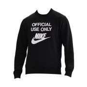 Nike Club French Terry Crew Black White - Asia