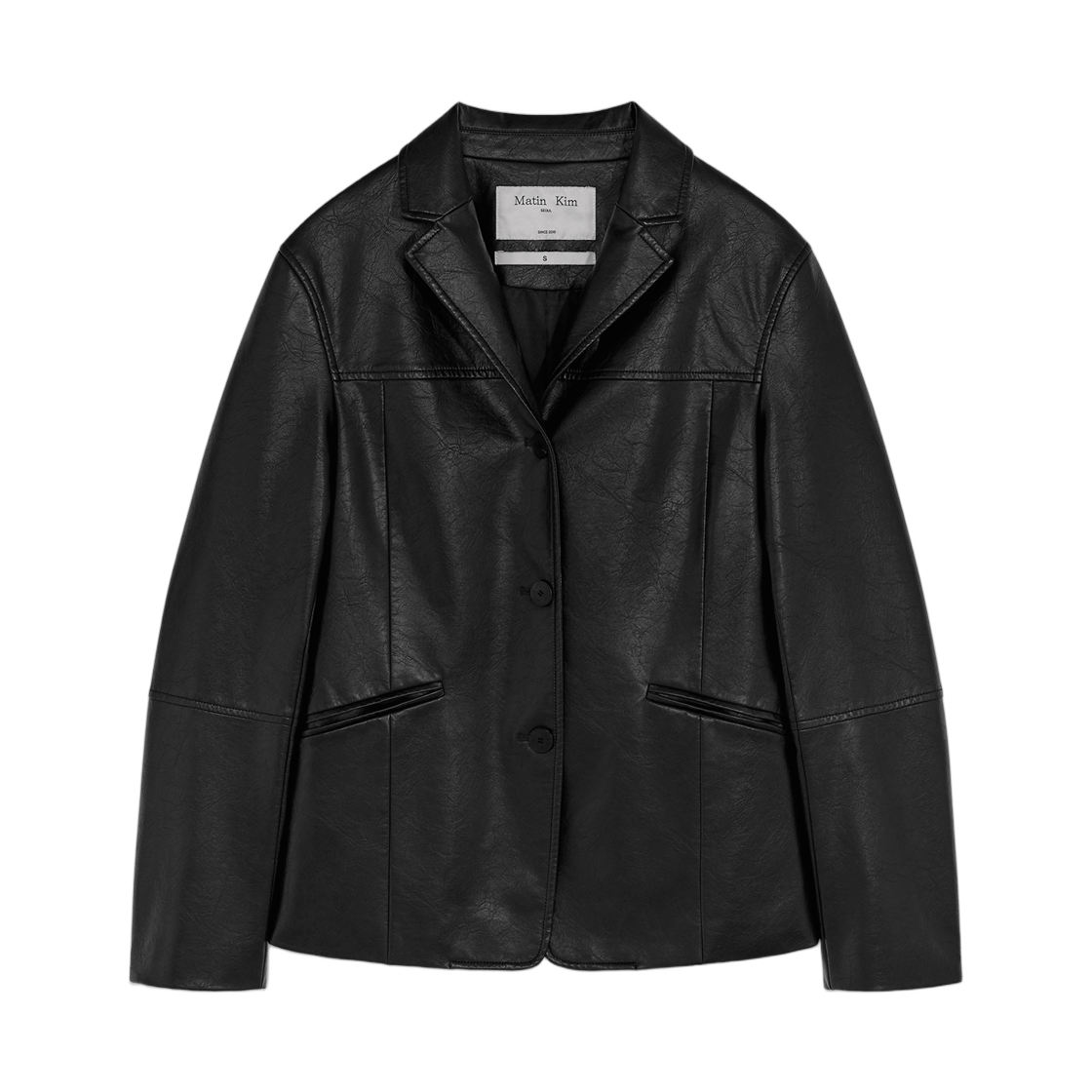 MK2511JK001MBB (W) Matin Kim Leather Single Blazer Black