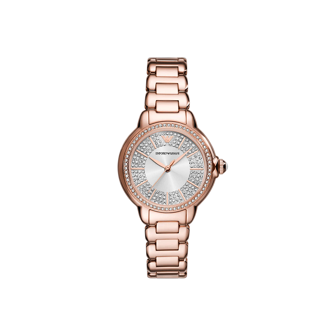 (W) 엠포리오 아르마니 미아 32mm 메탈 시계 실버 로즈 골드((W) Emporio Armani Mia 32mm Metal Watch Silver Rose Gold)