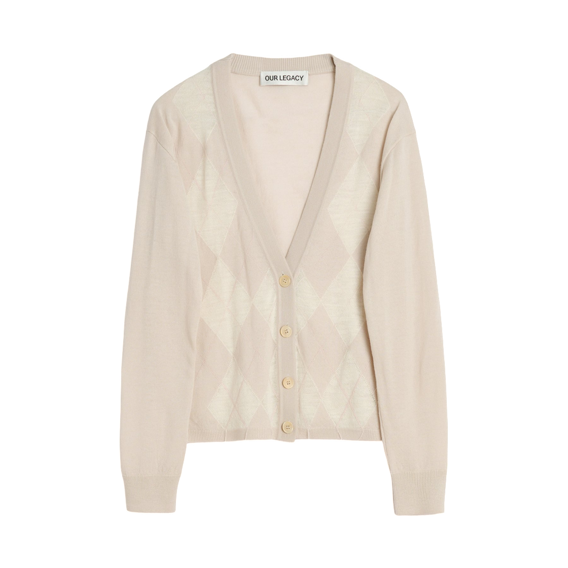 W4253IB (W) Our Legacy Ivy Cardigan Blossom Argyle Fine Wool