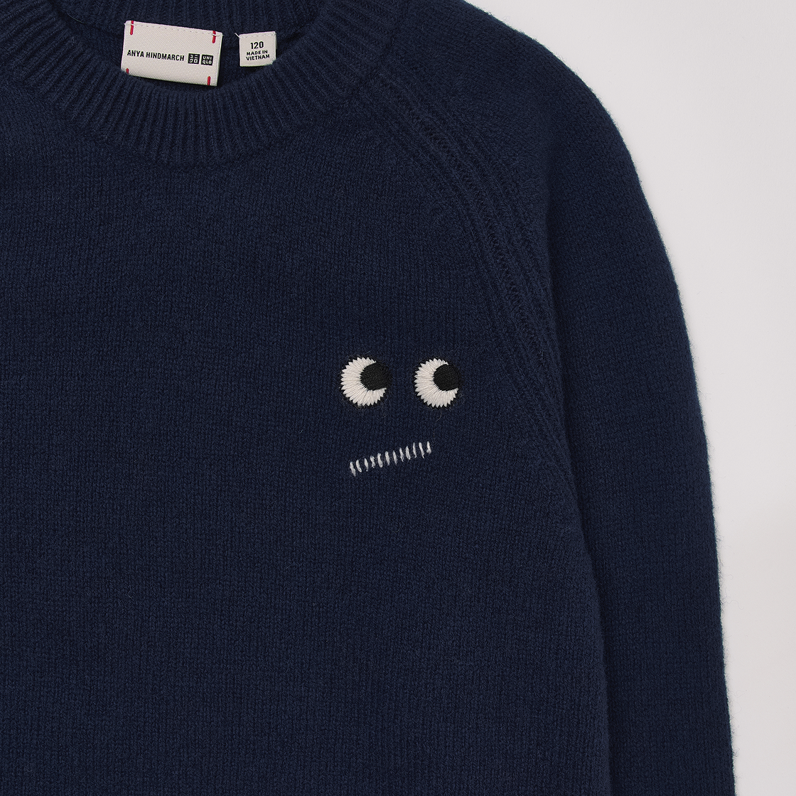 (키즈) 유니클로 x 안야 힌드마치 프리미엄 램스울 롱슬리브 크루넥 스웨터 블루 - KR((Kids) Uniqlo x Anya Hindmarch Premium Lambswool Long Sleeve Crew Neck Sweater Blue - KR) - 3