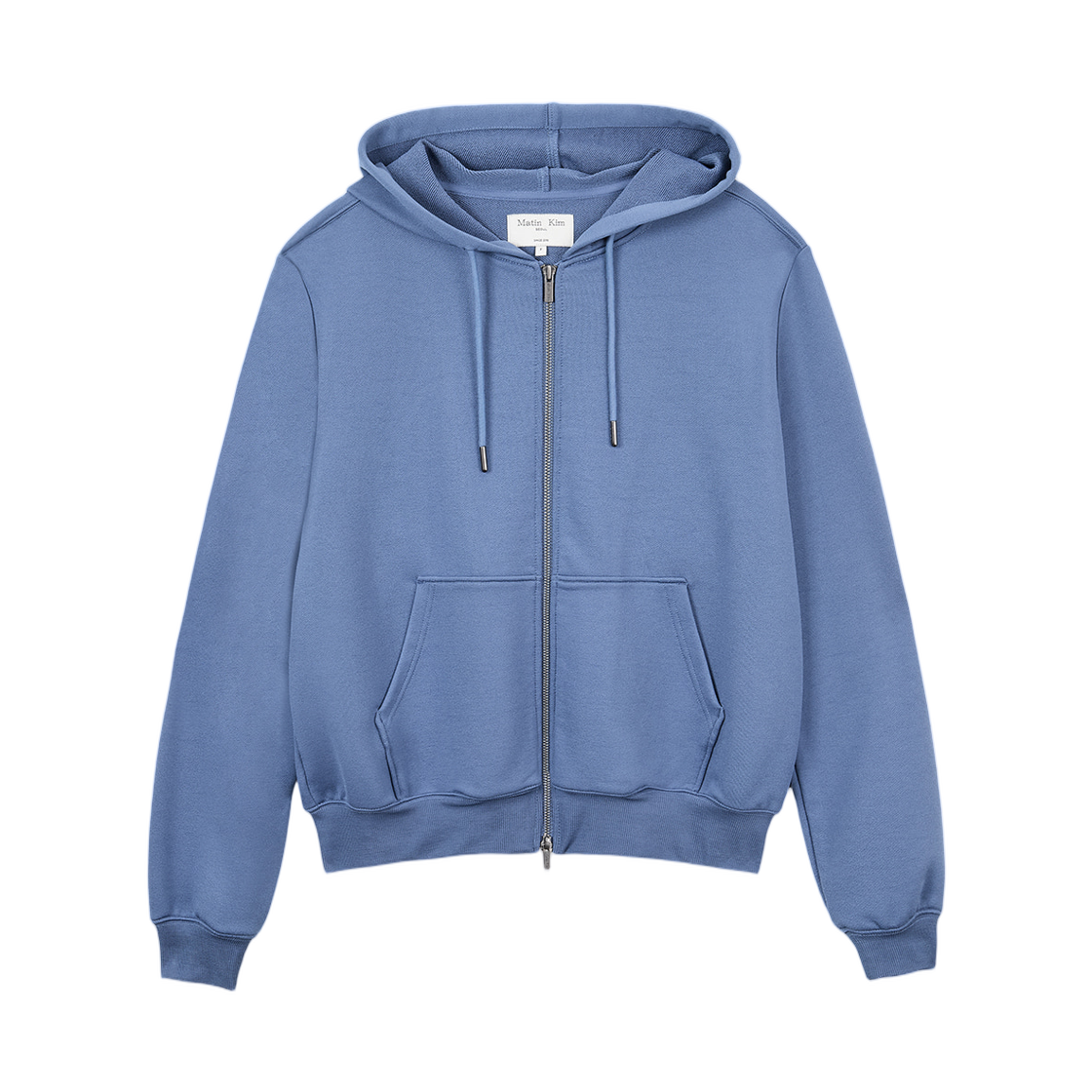 MK2577JP032MBL (W) Matin Kim Back Logo Glitter Hoody Zip Up Blue