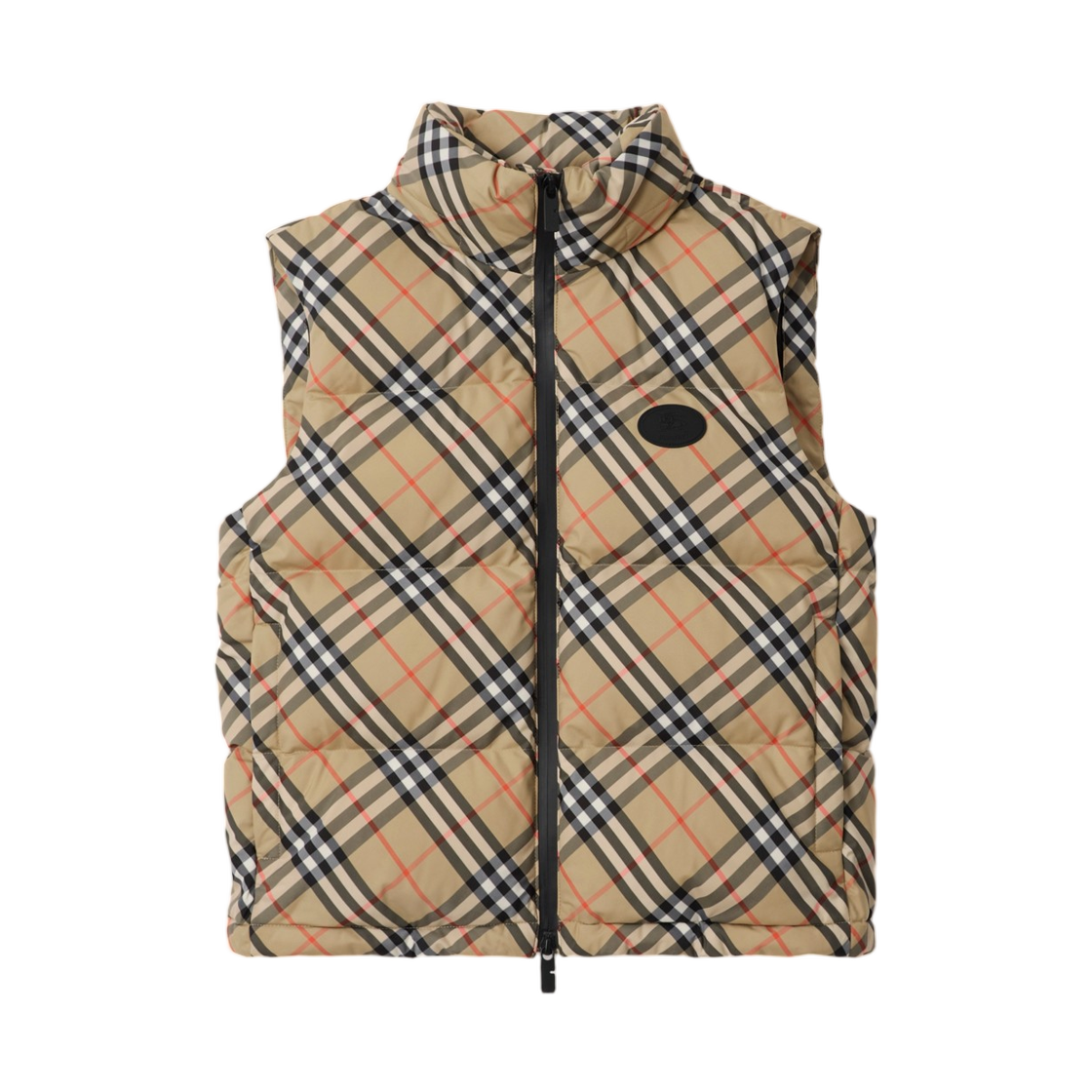 8113139 (W) Burberry Check Puffer Gilet Sand Beige