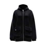 (W) Nike NSW Oversized Full Zip French Terry Hoodie Black Anthracite - Asia