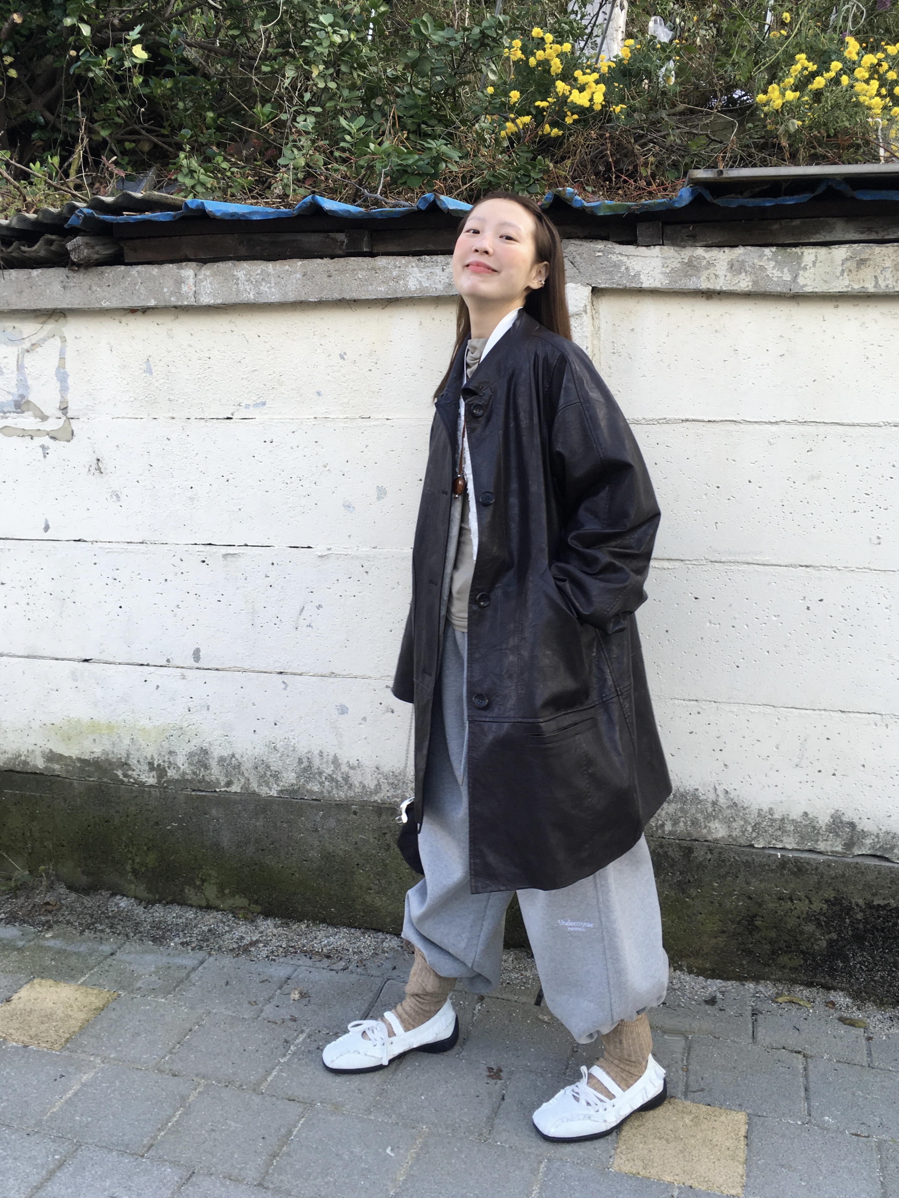Undermycar Mu.03 Anti Fxxking Logo Play Oversized Sweat Jogger Melange Gray 착용 스타일 - 8