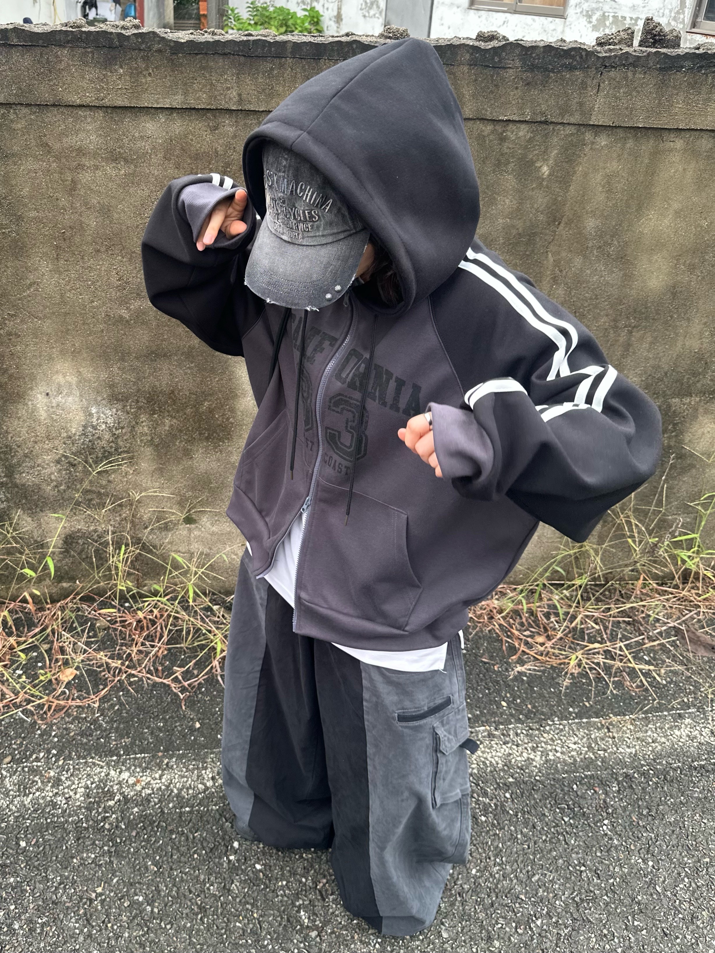 Deus Ex Machina Original Address Damgaed Cap Black Indigo 착용 스타일 - 1
