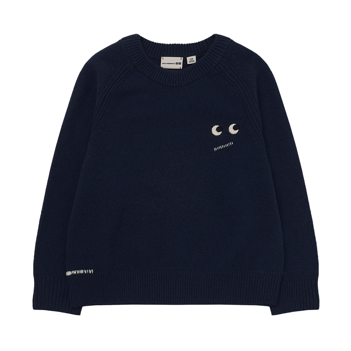 (키즈) 유니클로 x 안야 힌드마치 프리미엄 램스울 롱슬리브 크루넥 스웨터 블루 - KR((Kids) Uniqlo x Anya Hindmarch Premium Lambswool Long Sleeve Crew Neck Sweater Blue - KR)