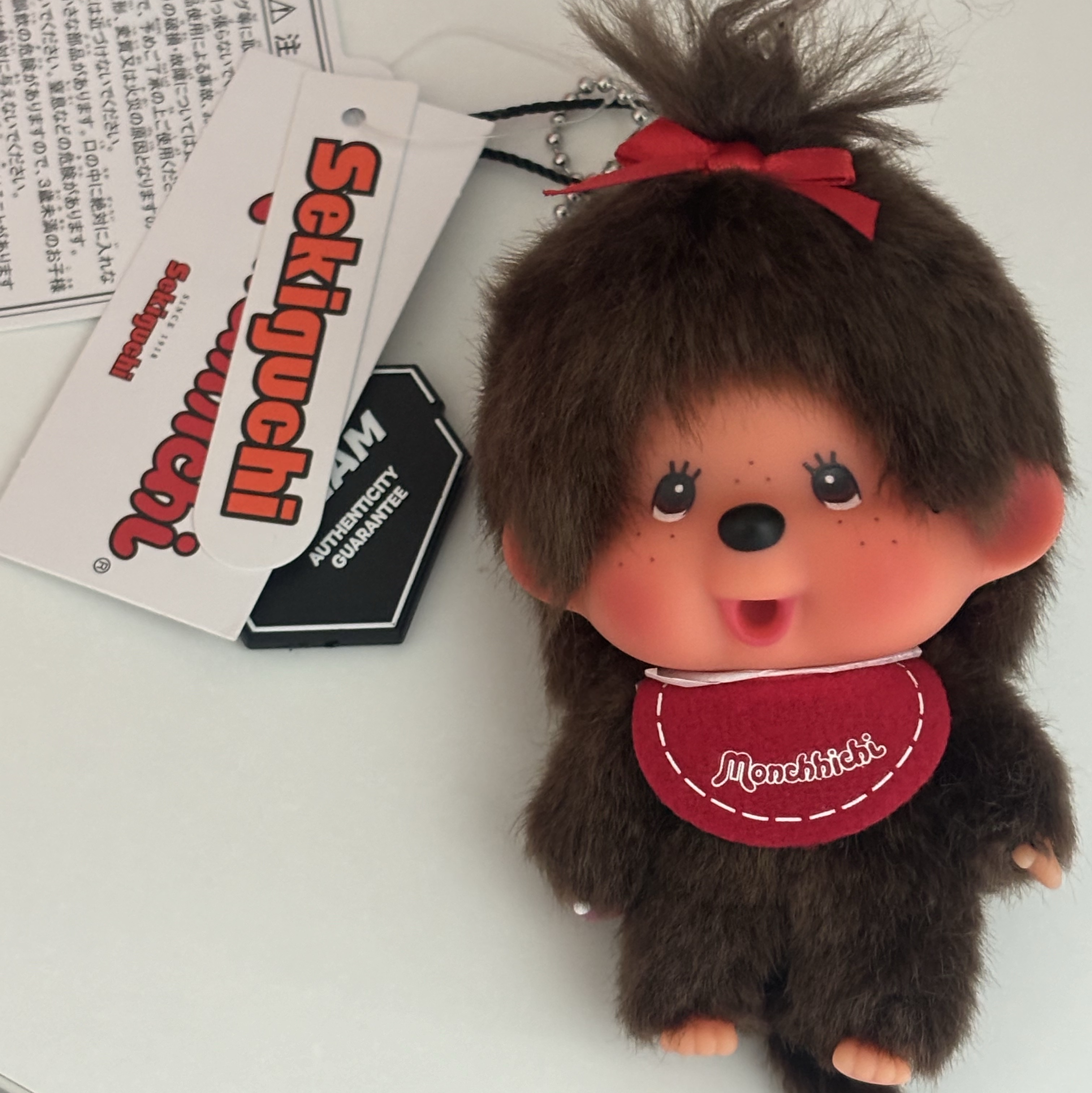 Monchhichi Bighead SS Girl Key Chain Brown 착용 스타일