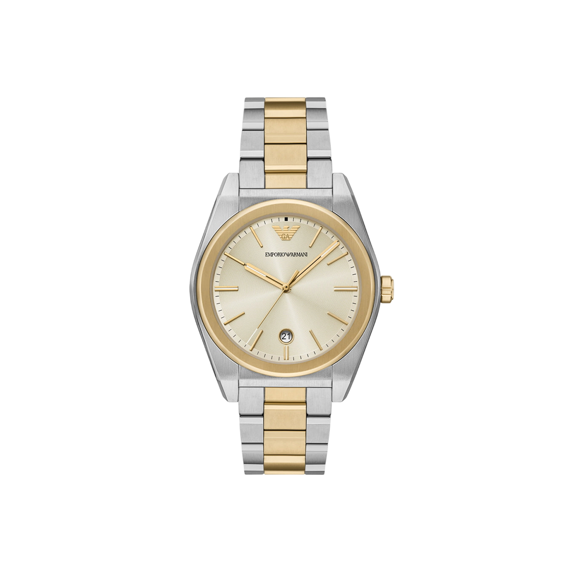 엠포리오 아르마니 루이지 41mm 슬림 메탈 시계 크림 투톤(Emporio Armani Luigi 41mm Slim Metal Watch Cream Two-Tone) - 1