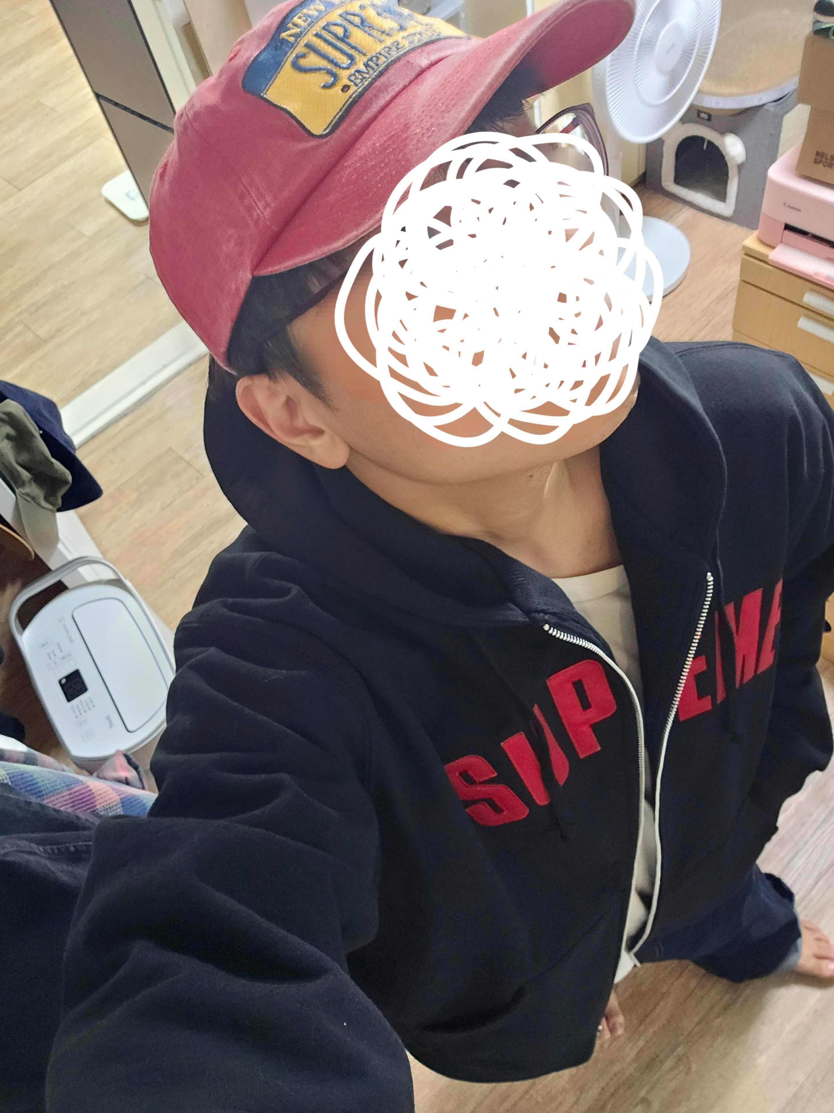 Supreme Arc Thermal Lined Zip Up Hooded Sweatshirt Black - 25FW 착용 스타일 - 1