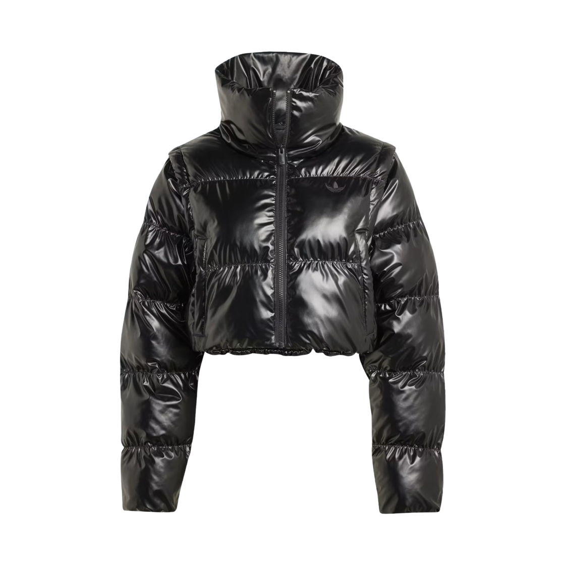 JX2988 (W) Adidas Originals Essentials Glossy 2-in-1 Cropped Puffer Black - KR Sizing