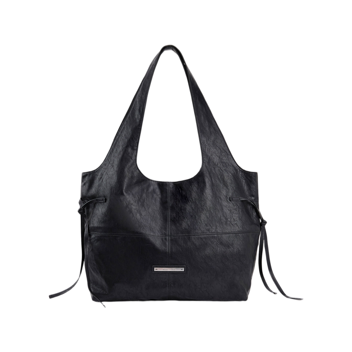 마뗑킴 사이드 스트링 레더 빅 숄더백 블랙(Matin Kim Side String Leather Big Shoulder Bag Black)