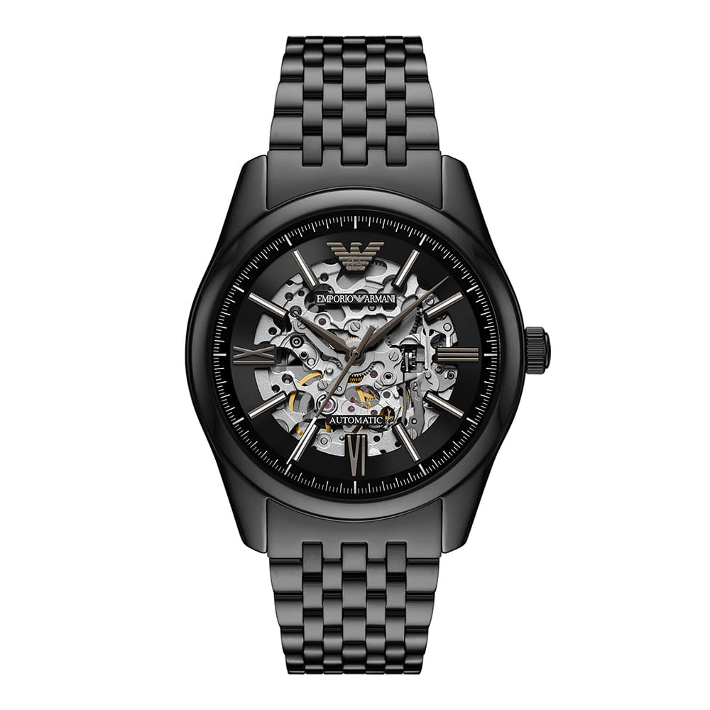엠포리오 아르마니 안토니오 43mm 스켈레톤 메탈 시계 블랙 블랙(Emporio Armani Antonio 43mm Skeleton Metal Watch Black Black) - 2