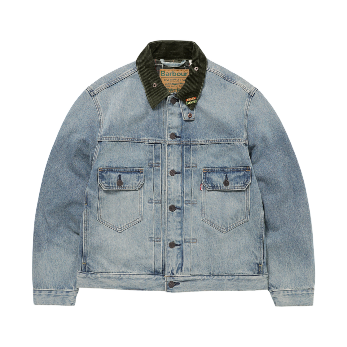 리바이스 x 바버 타입 II 트러커 자켓 빈티지 워시드 데님(Levi's x Barbour Type II Trucker Jacket Vintage Washed Denim)