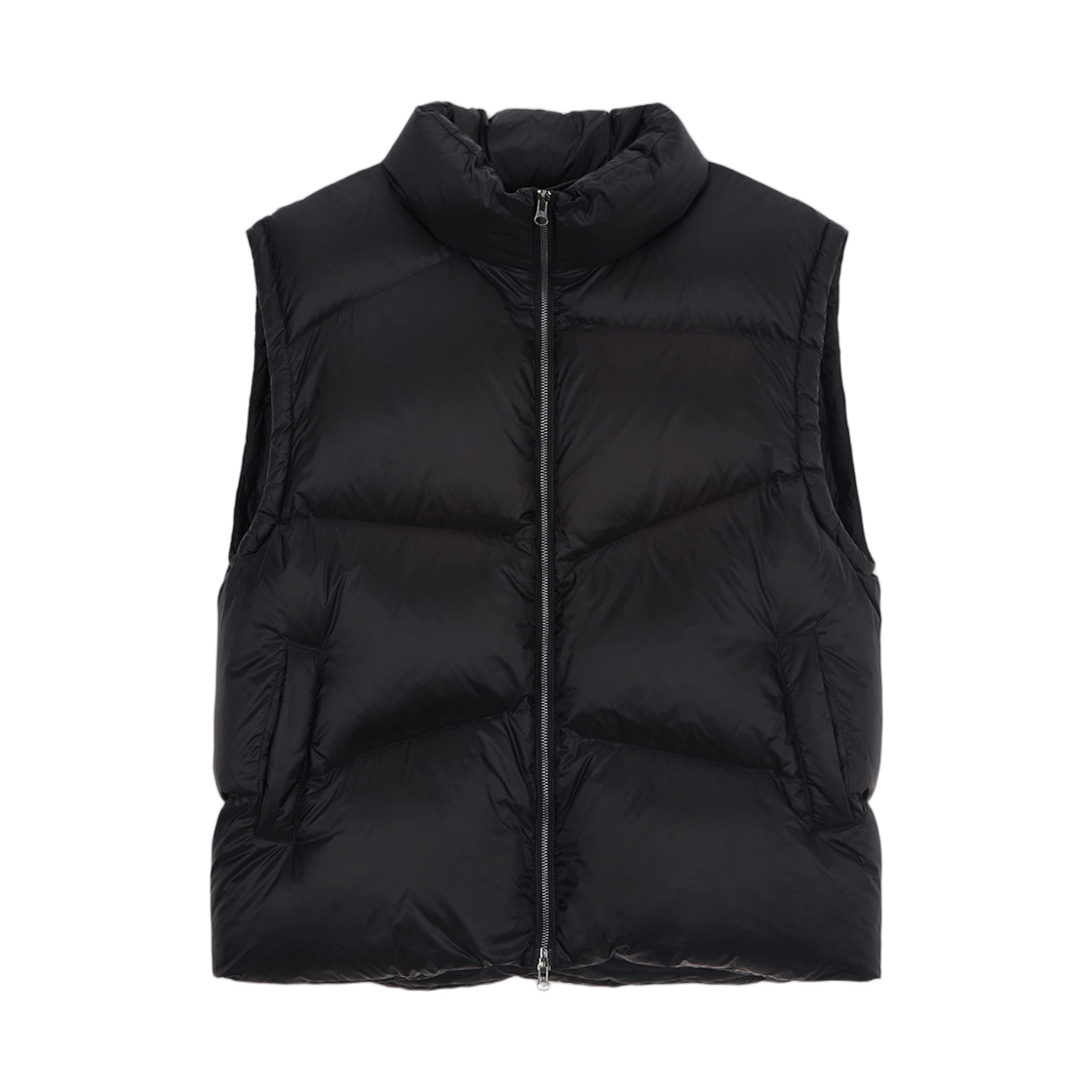 마뗑킴 언밸런스 퀼티드 다운 베스트 블랙(Matin Kim Unbalance Quilted Down Vest Black)