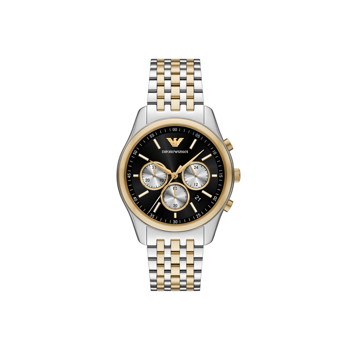 AR11713 Emporio Armani 41mm Chronograph Metal Watch Black Two-Tone