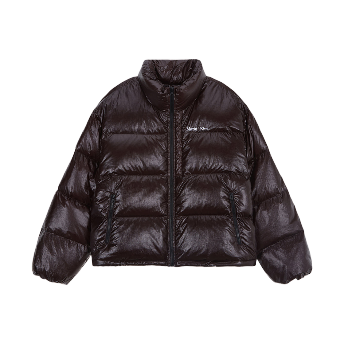 마뗑킴 스몰 로고 볼륨 다운 점퍼 다크 브라운(Matin Kim Small Logo Volume Down Jumper Dark Brown)