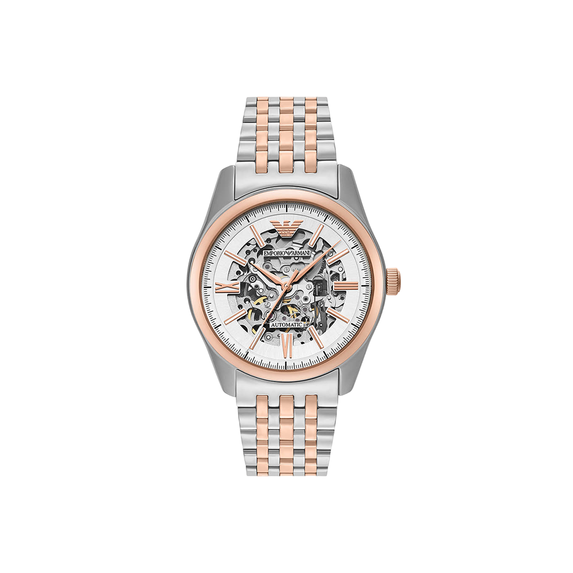 엠포리오 아르마니 안토니오 43mm 스켈레톤 메탈 시계 실버 투톤(Emporio Armani Antonio 43mm Skeleton Metal Watch Silver Two-Tone) - 1