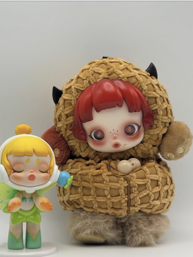Pop Mart Skullpanda You Found Me ! Series Plush Doll Pendant Pranky Peanut (Opened Case) 착용 스타일