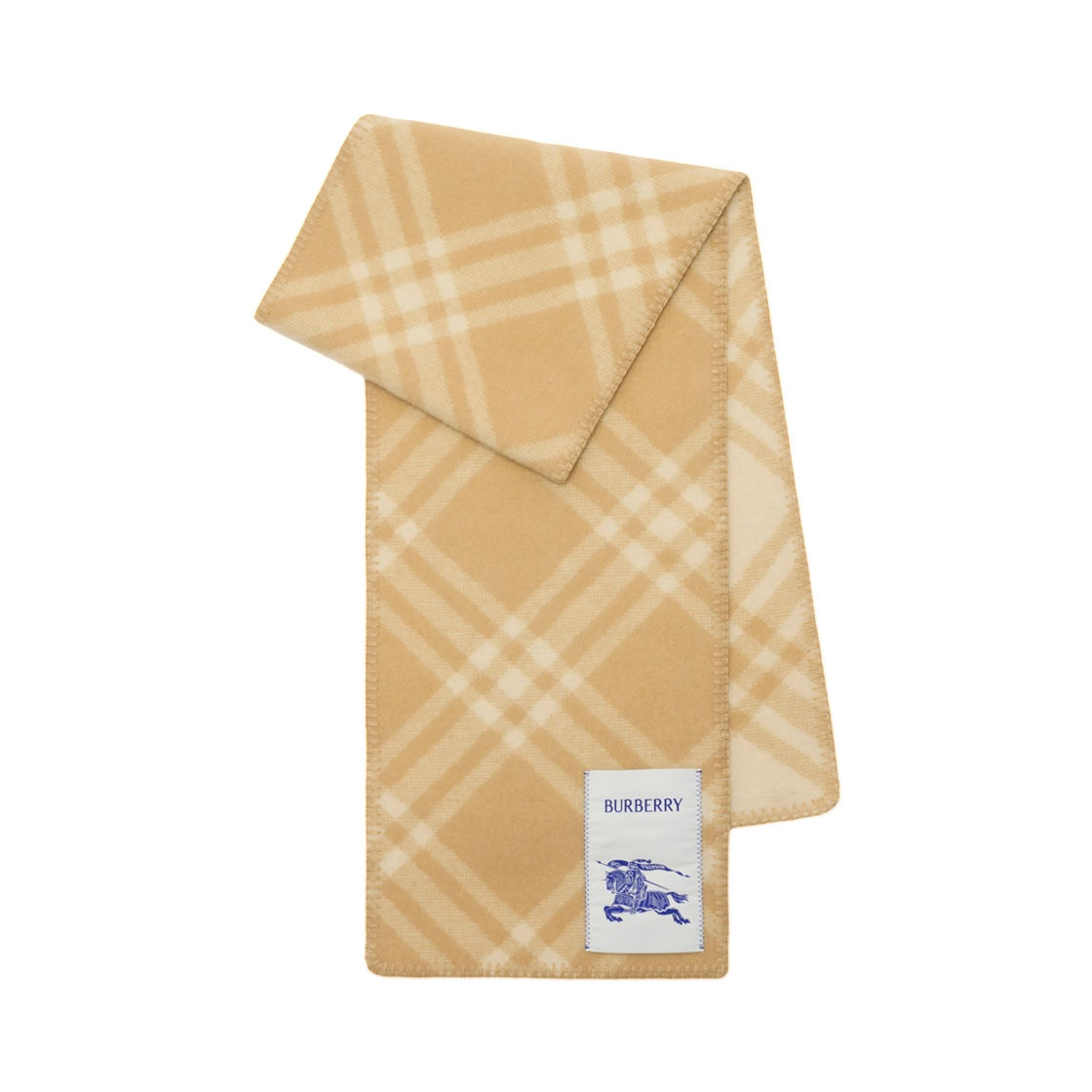 (W) 버버리 체크 울 머플러 샌드 베이지((W) Burberry Check Wool Muffler Sand Beige) - 1