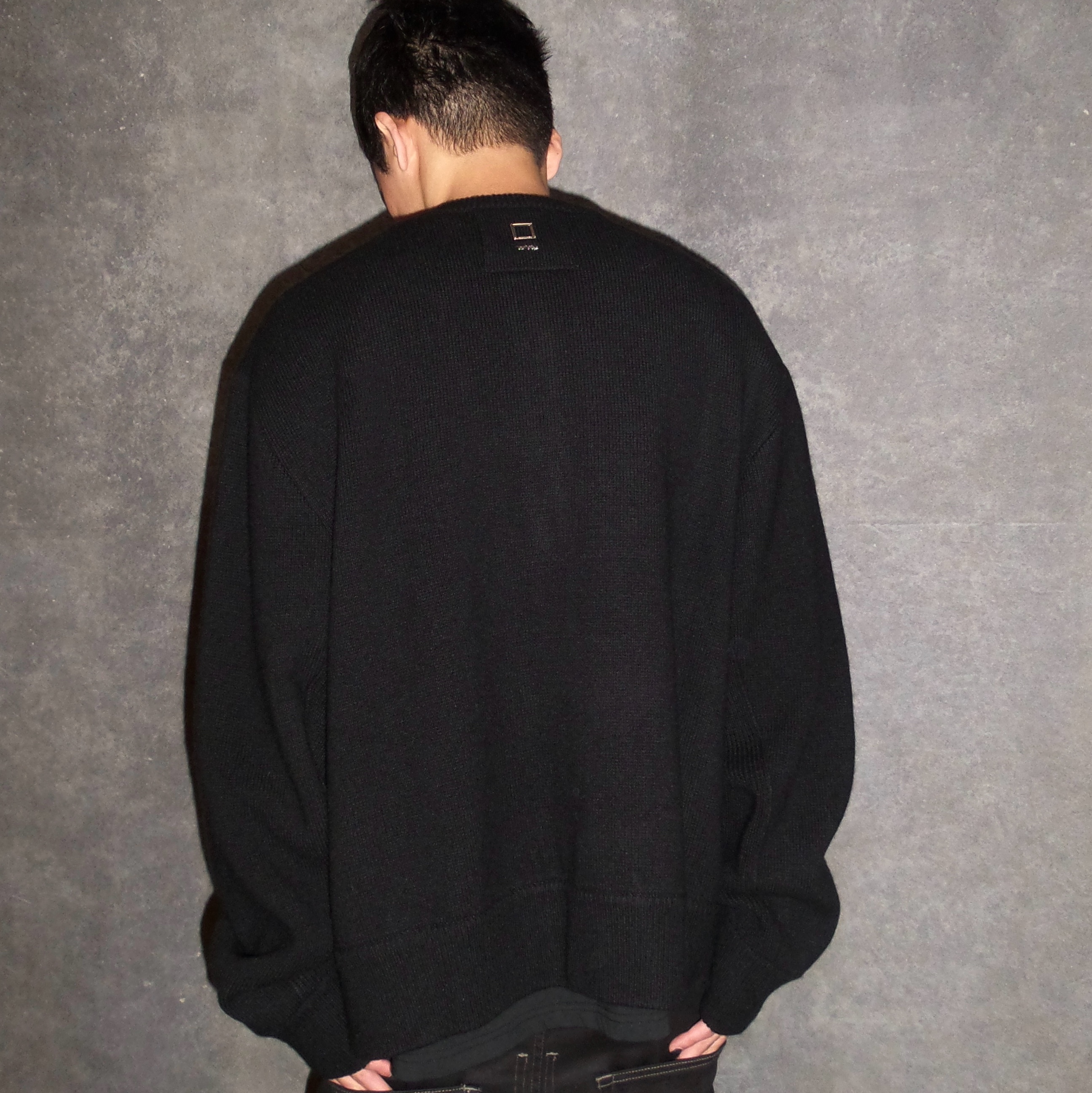 Wooyoungmi Henley Neck Cardigan Black - 25FW, Balenciaga Combat Strike 20mm Boots Black 착용 스타일 - 2