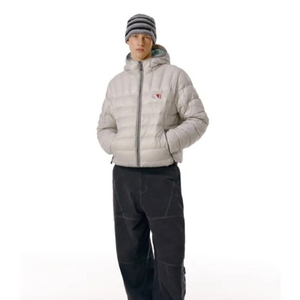 Teket CT Lightweight Down Jacket Light Gray 착용 스타일