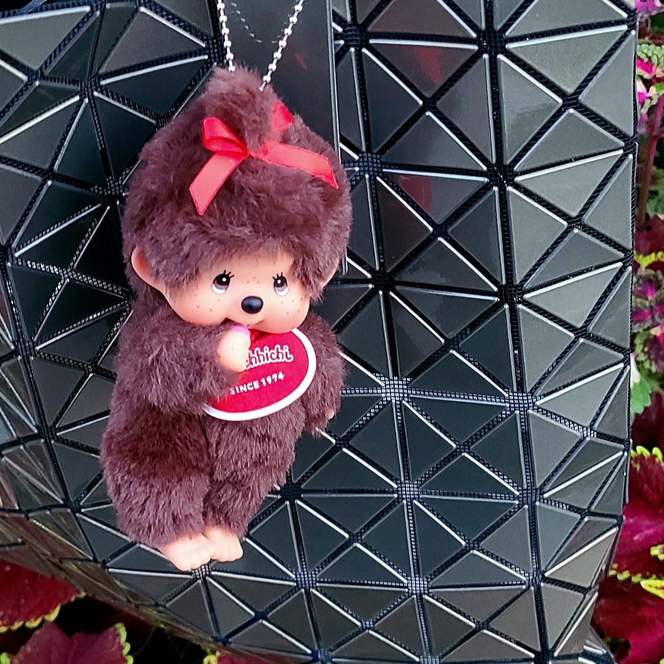 Monchhichi SS Keychain Girl, Monchhichi SS Girl Key Chain Brown 착용 스타일 - 2