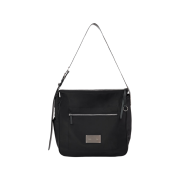 Matin Kim Embossed Logo Fabric Shoulder Bag Black