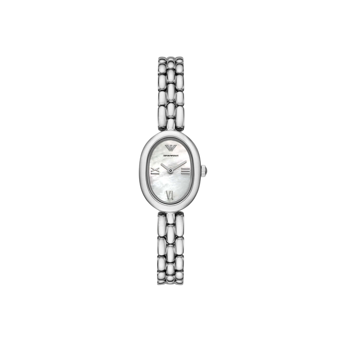 (W) 엠포리오 아르마니 신포니아 24mm 메탈 시계 마더 오브 펄 실버((W) Emporio Armani Sinfonia 24mm Metal Watch Mother of Pearl Silver)