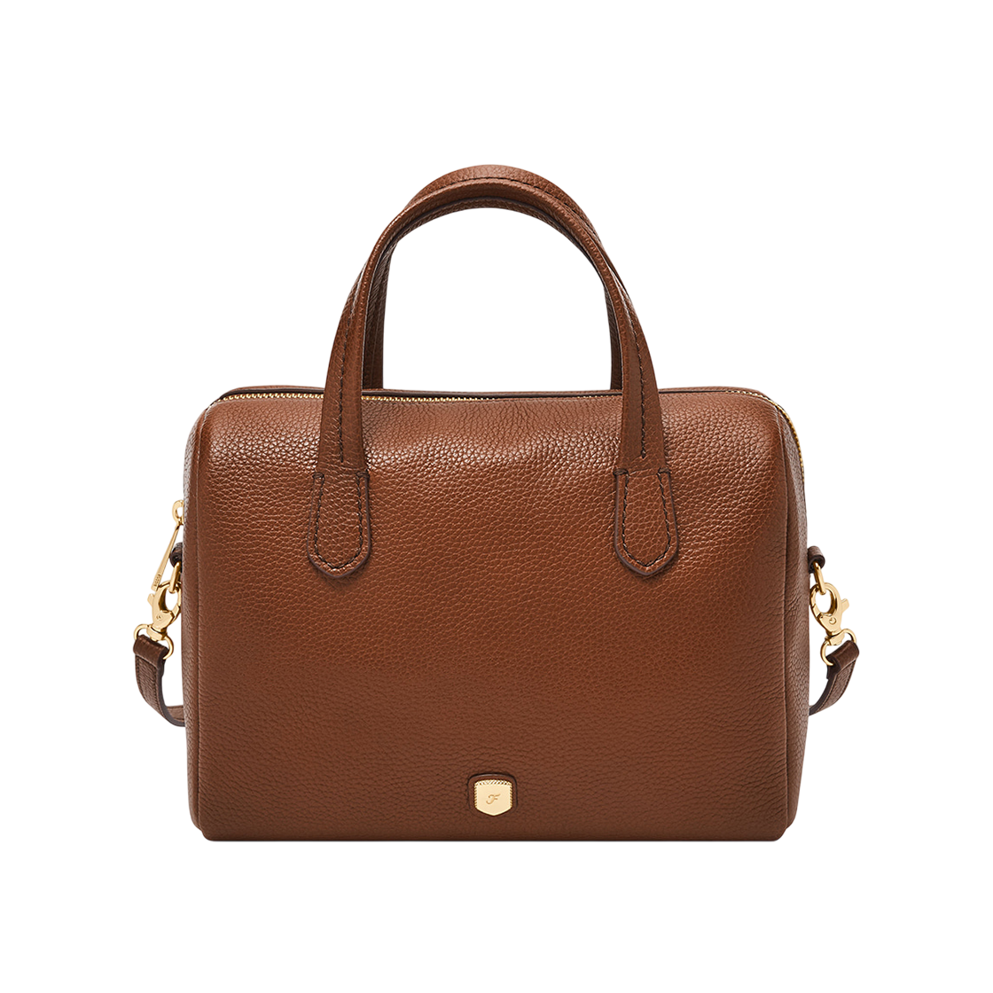 ZB11168200 Fossil Lainey Leather Satchel Bag Medium Brown