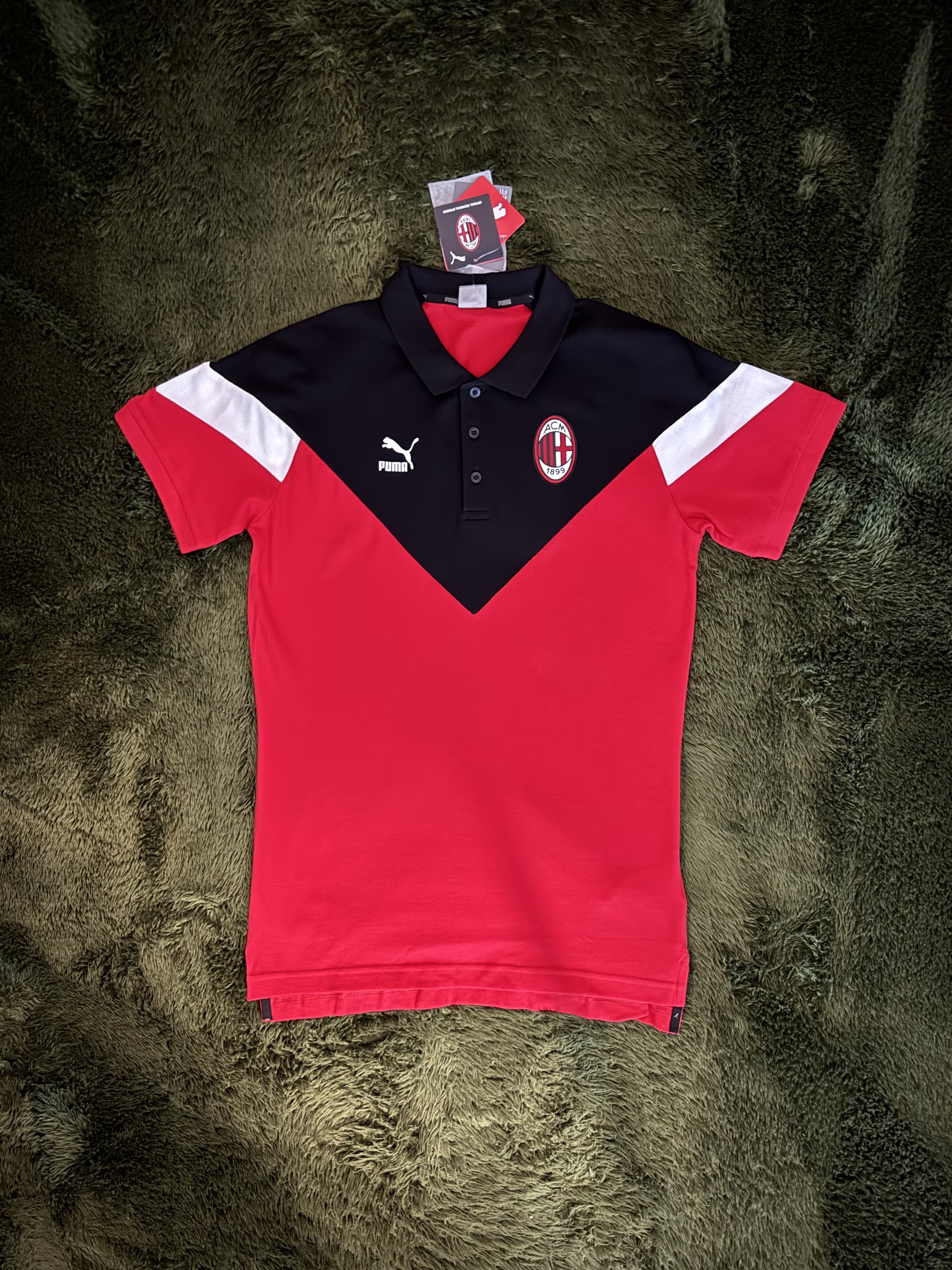 Puma AC Milan Iconic Polo Red (Non Marking Ver.) 착용 스타일 - 1