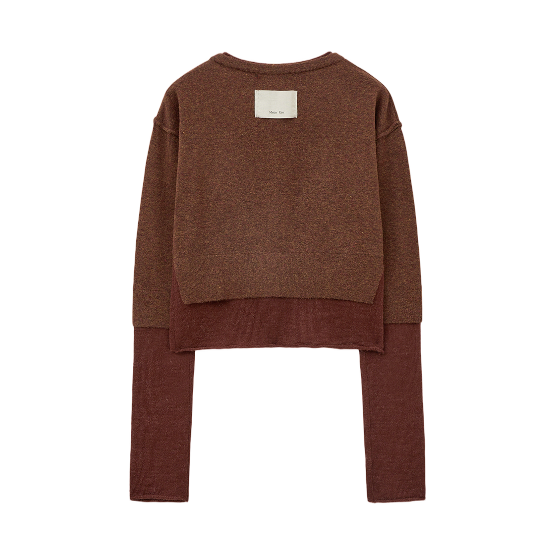(W) 마뗑킴 레이어드 텍스처 니트 가디건 브라운((W) Matin Kim Layered Texture Knit Cardigan Brown) - 2