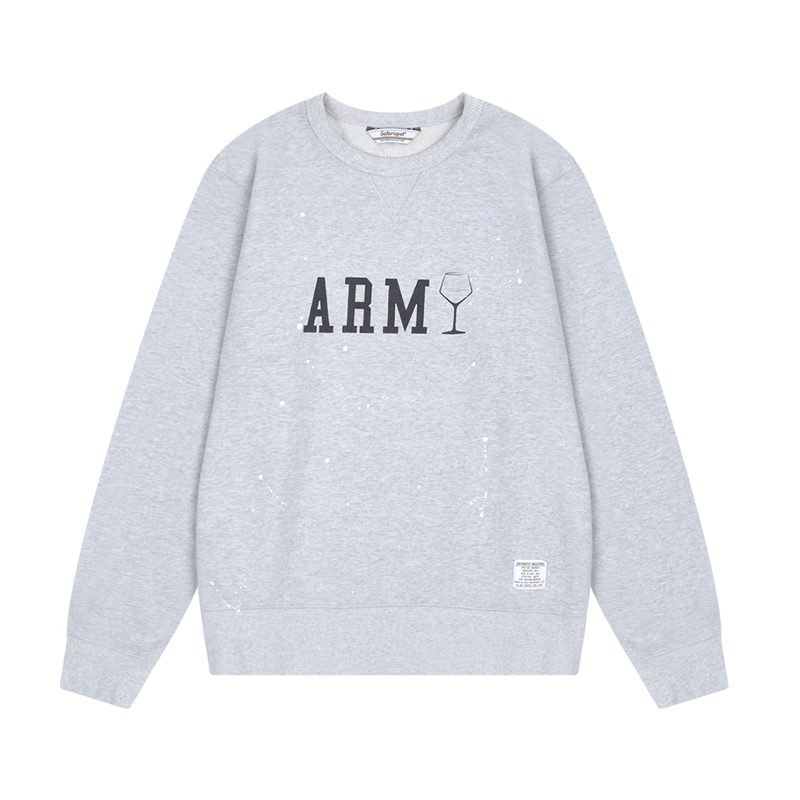 사파리스팟 1/2 아미 와인 페인트 크루넥 라이트 그레이